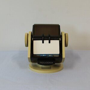 vtg Rolodex model SW-24C, swivel base, all blank pages, large round smoky cover